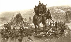 Hannibal traverse le Rhône par Henri Motte