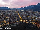 tombée de nuit à Grenoble